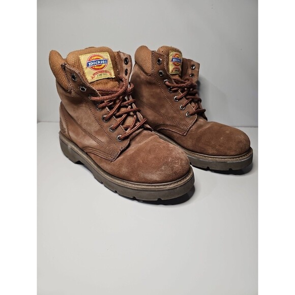 Dickies  Boots Men's Size 8.5 Oil Resistant, Steel Toe  Brown Suede Used - Picture 1 of 11